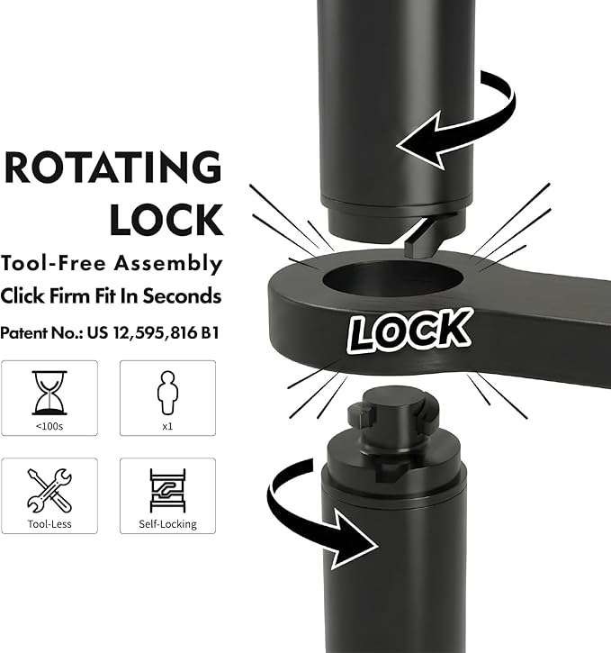 Toilet Paper Holders Free Standing, Holds up to 7 Rolls Toilet Paper Stand with Storage, Bathroom Toilet Paper Organizer with Top Shelf for Small Items, 1-Min Rotating-Lock Assembly, Black,L