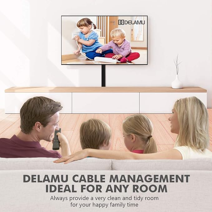 142in Black Cord Hider, Delamu Black Cord Covers for Wires on Wall, One-Cord Wire Cover, Snap-on Design Cable Hider for Corner-Mounted TVs, Easy Set up Cable Cover Raceway, L15.7 W0.59 H0.4in