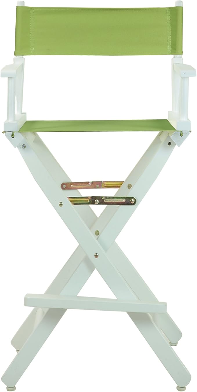 Casual Home Director's Chair, 30"-Bar Height, WhiteFrame/Lime Green Canvas