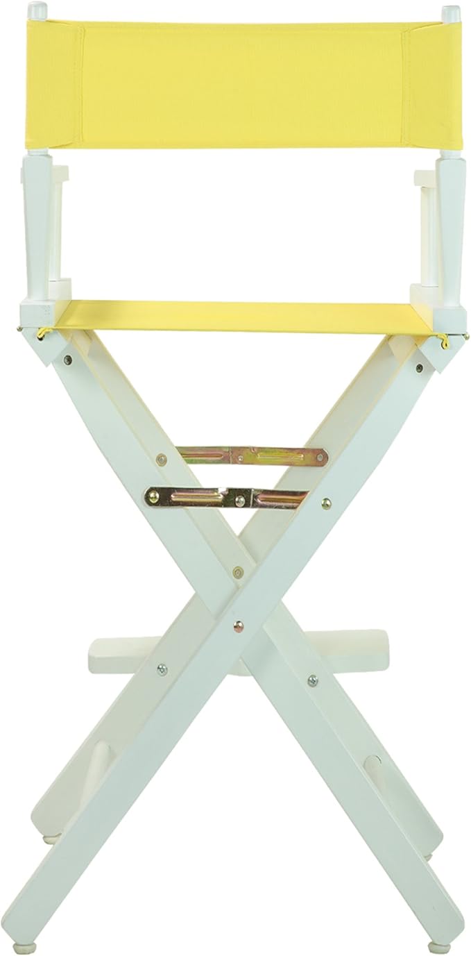 Casual Home 30" Director's Chair White Frame-with Yellow Canvas, Bar Height