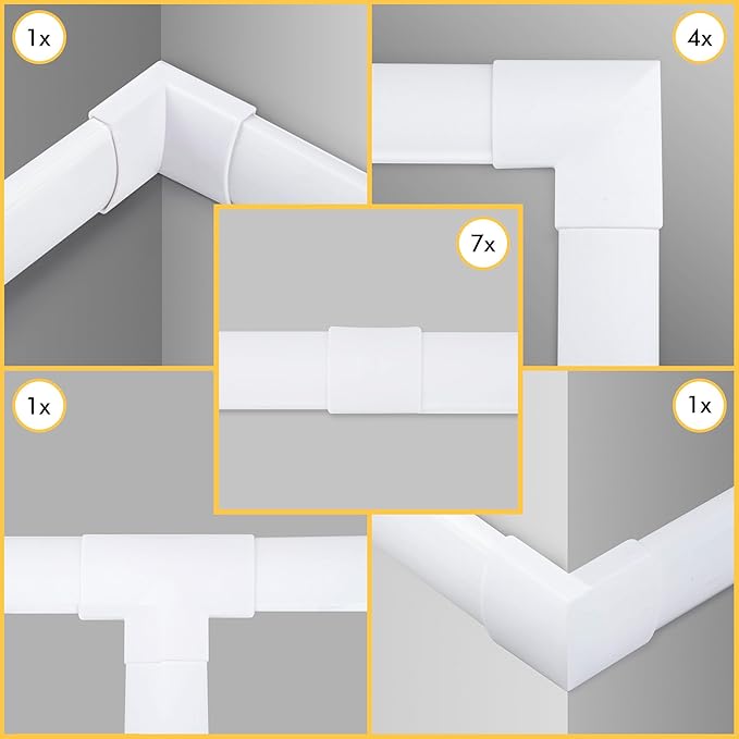 Cord Organizer Kit- Sliding Cable Management-Covers for Hiding Power Cords or Wires, Wall Mounted TV Cables in Home or Office by SimpleCord