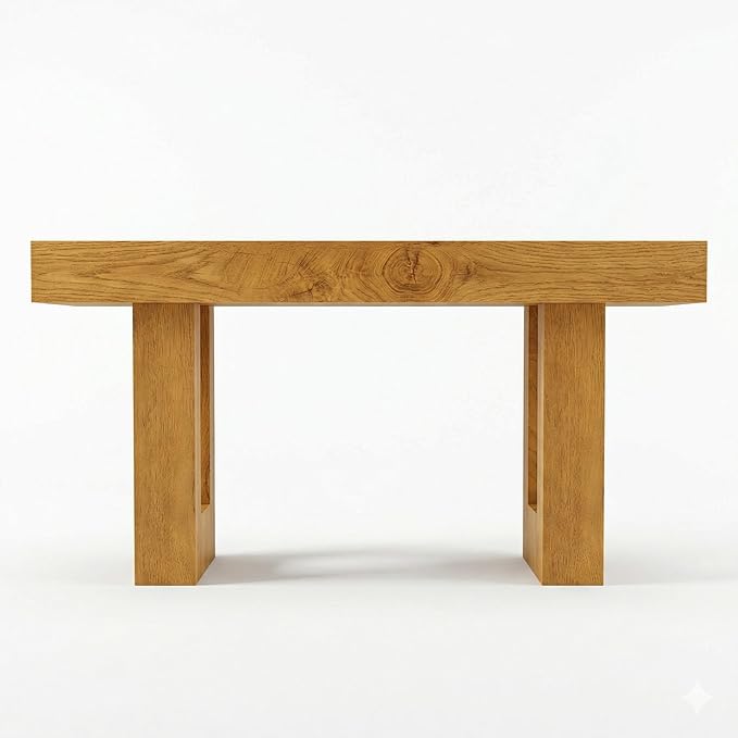 FURSUN 63" Farmhouse Console Table with Drawers, Narrow Sofa Table Behind Couch, Slim Entryway Table with Storage for Hallway, Living Room, Natural Oak