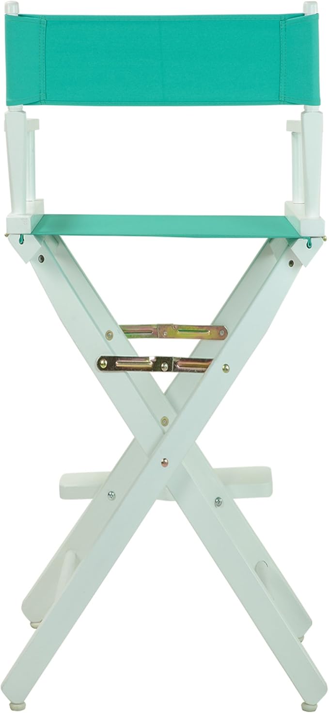 Casual Home Director's Chair ,White Frame/Teal Canvas,30" - Bar Height