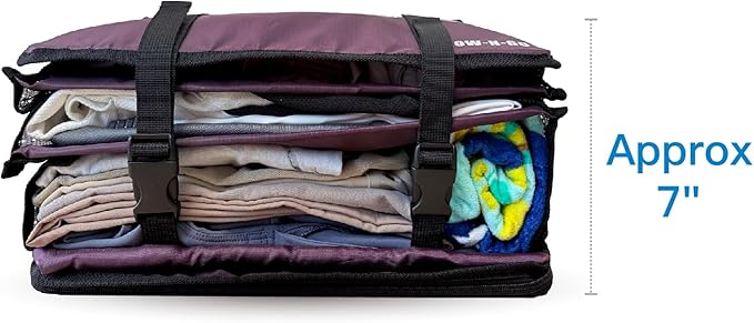 Grand Fusion Stow-N-Go Hanging Travel Shelves, Packing Organizer for Luggage. Carry on Closet for Suitcase. Expandable Packing Cube. Travel Essentials. (Burgundy, XL = (L) 17.7" x (W) 11.8")