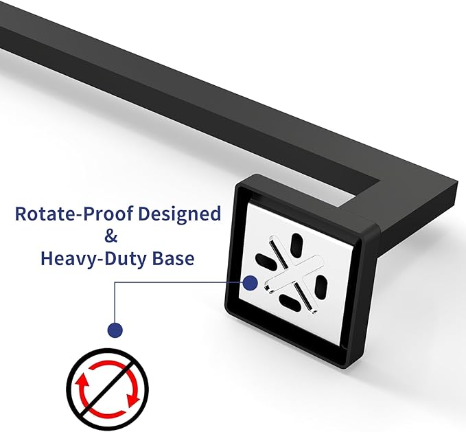 Matte Black Towel Bar, 16 Inch Towel Rack for Bathroom Wall Mounted, Thicken Stainless Steel Heavy Duty Hand Towel Holder, Space Saving Towel Rod Modern Home Decor