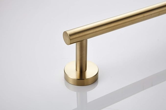 TocTen Bath Towel Bar - Thicken SUS304 Stainless Steel Bathroom Towel Holder, Towel Rod for Bathroom Heavy Duty Wall Mounted Towel Rack Hanger (16IN, Gold)