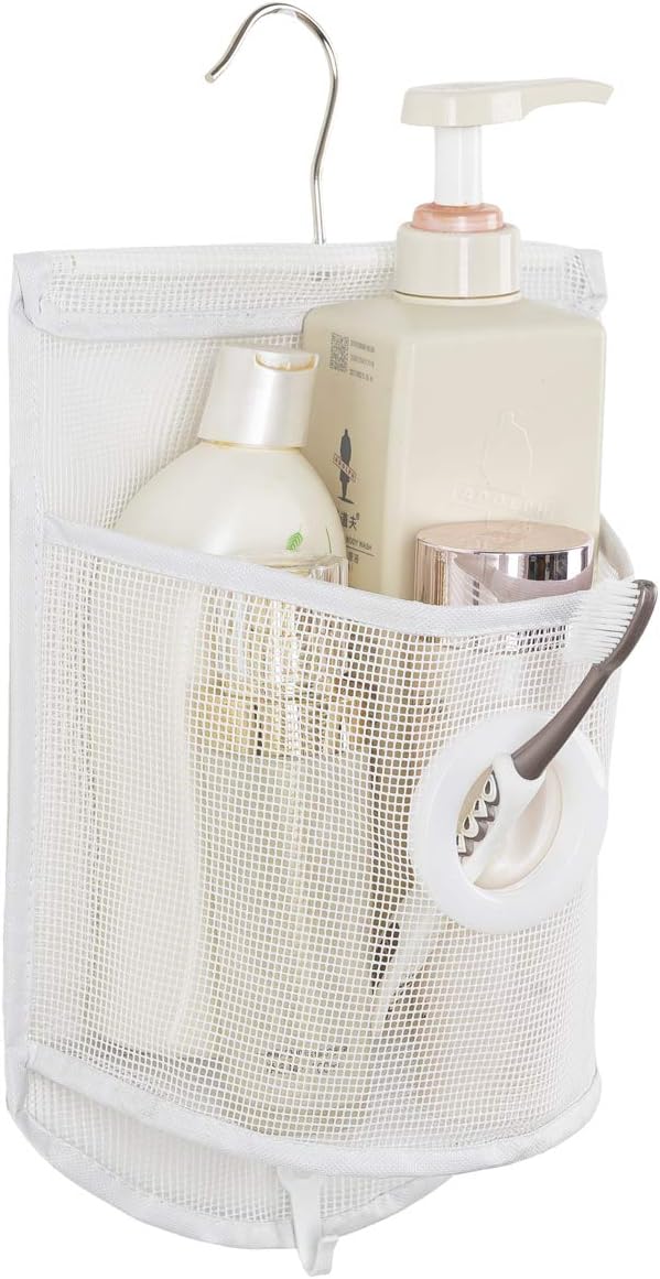 ALYER Small Hanging Mesh Shower Caddy,Series Toiletry and Bath Accessories Organizer (White)