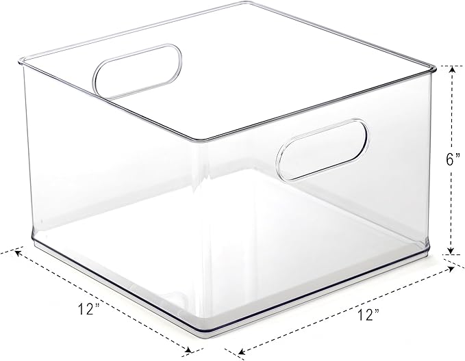 BINO | Stackable Plastic Storage Bins, Clear | THE CLARUS COLLECTION | Pantry Organizers and Storage Containers | Fridge Organizer Bins | Kitchen Cabinet Organizer | Medicine Cabinet Bin
