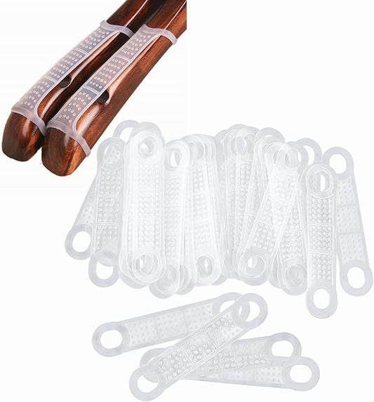 50 Pcs Clear Non-Slip Rubber Clothes Hanger Grips Transparent Strips Clothes Rack Pads for Wood Plastic Hangers Home Stores Usecs