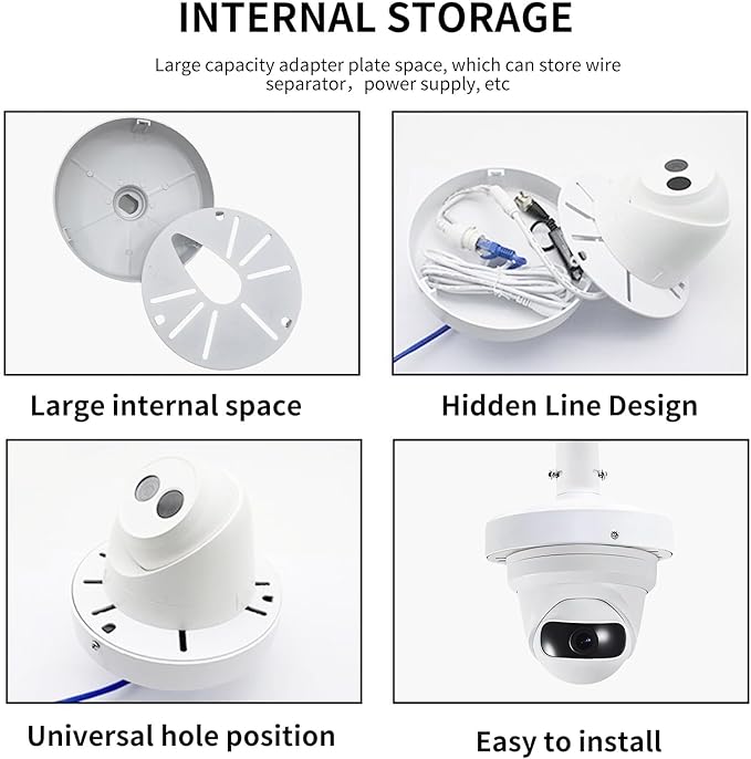 6 inches Ceiling Mount Bracket,Indoor Outdoor Security Camera Wall Mount, Metal Bracket, Junction Box Cable Management,Junction Box 40CM Pole Mount fit Security Camera (400MM PQ)