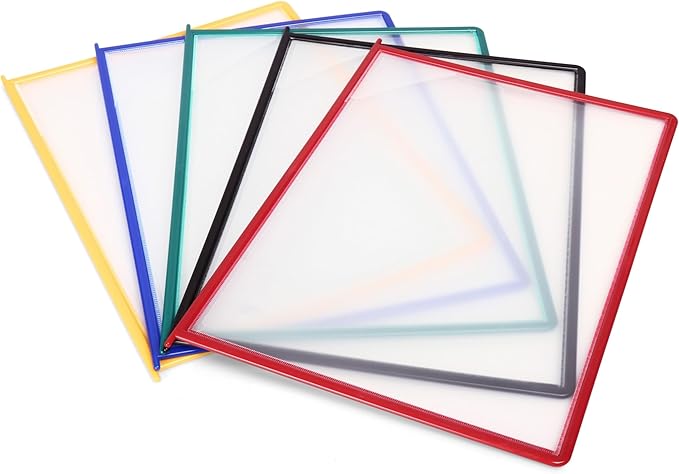 Tarifold DJOIS Desktop Reference & Display System, 10 Double-Sided Pockets, 20 Sheet Capacity, Expandable, Durable Metal Base & Polypropylene, Letter Size, Made in France, Assorted Colors