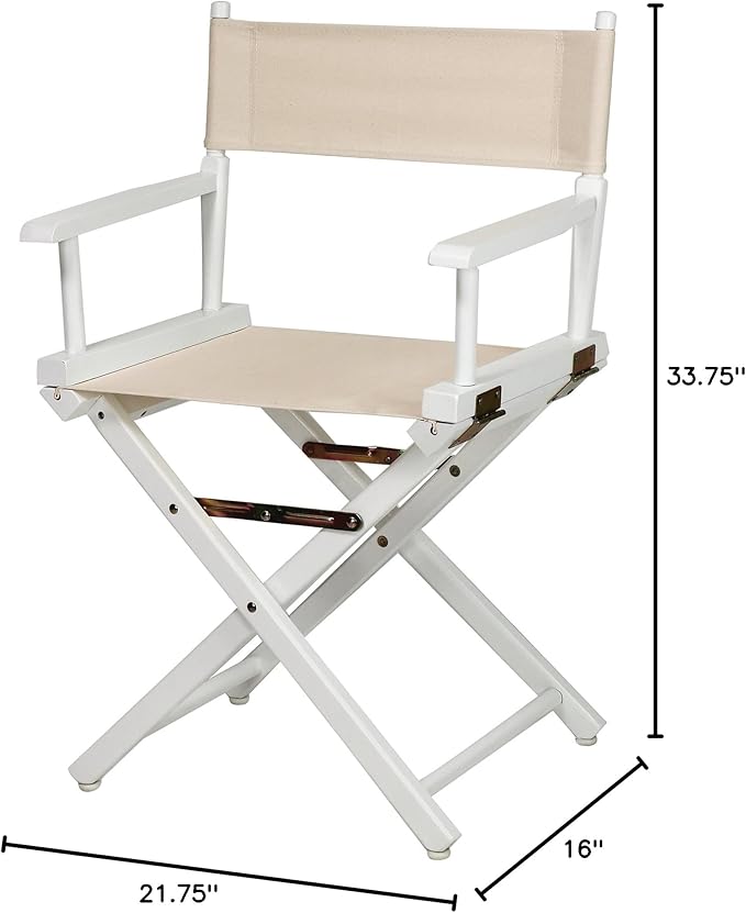 Casual Home 18" Director's Chair White Frame with Wheat Canvas