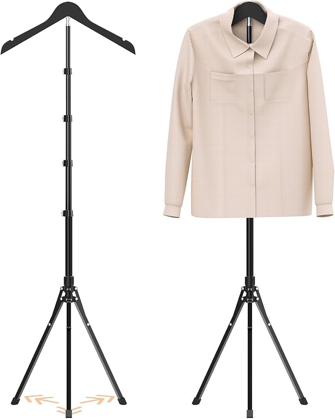 Adjustable Shirt Display Stand 32-63 Inch, Foldable Clothing Display Stand Mannequin Torso for Retail Vendors, Multi-Use Steamer Rack Stand for Cap Gown Graduation Clothes Garment