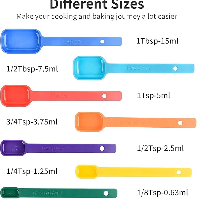 Plastic Measuring Cups and Spoons Set 15, Metric & US Pink Measuring Cups and Spoons for Kitchen & Baking, 7 Measure Cup & 7 Measure Spoon with Leveler for Dry & Liquid