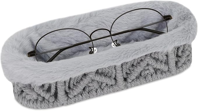 Glasses Holder,Anti-scratch Plush Lined Eyeglass Holder Stand for Nightstand Desk Storage Organizer