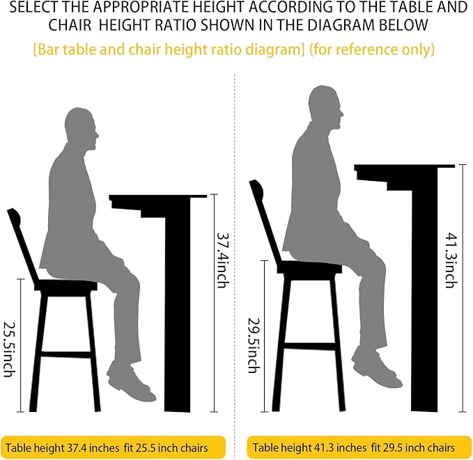 Folding Stool with Back – 1Pcs Height for Kitchen Counter & Bar Table, Extra Thick Cushion, Heavy Duty, Portable for Camping, Music Practice, Standing Desk – No Assembly Required 25.5 Inch