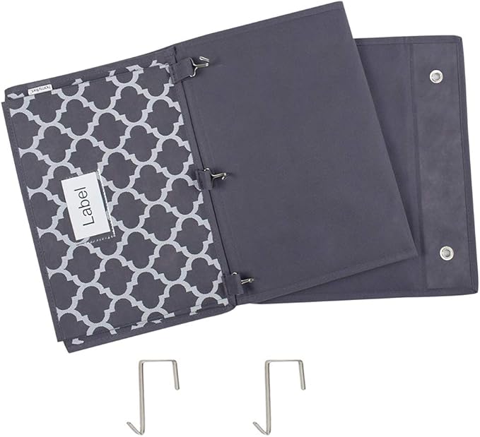 homyfort Over the Door File Organizer, Hanging File Folders, Wall Organizers and Storage for Mail, Magazine, Notebooks, Planners, Office, Classroom, 5 Extra Large Pockets (Grey Lantern Pattern)