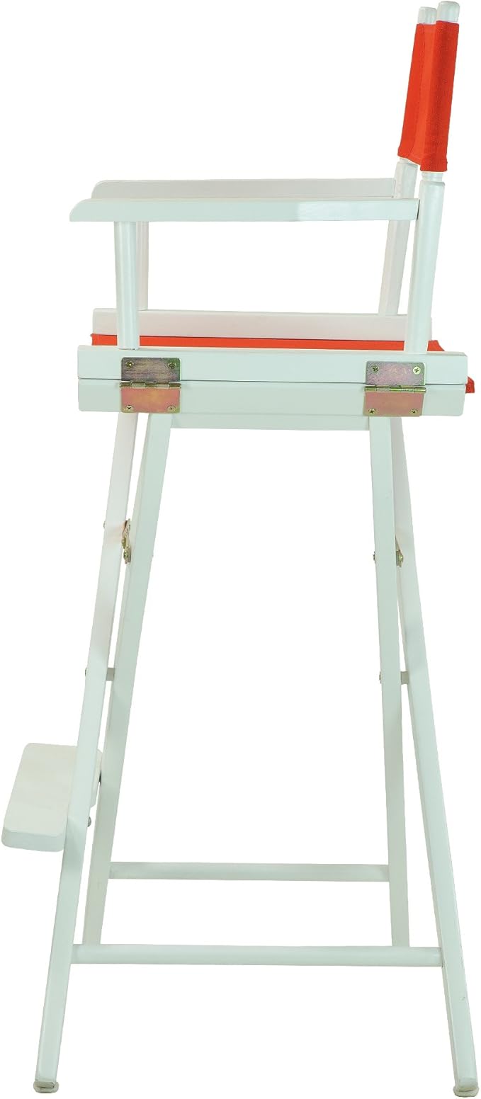 Casual Home Director's Chair ,White Frame/Red Canvas,30" - Bar Height