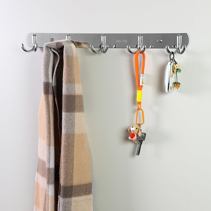 SOLVEX Coat Rack Wall Mount,2 Pack Coat Hooks Wall Mount, Hat Rack Key Holder Bag Hanger for Wall,Wall Hooks for Hanging,Purse Hanger Towel Hooks for Bathroom SP-60303