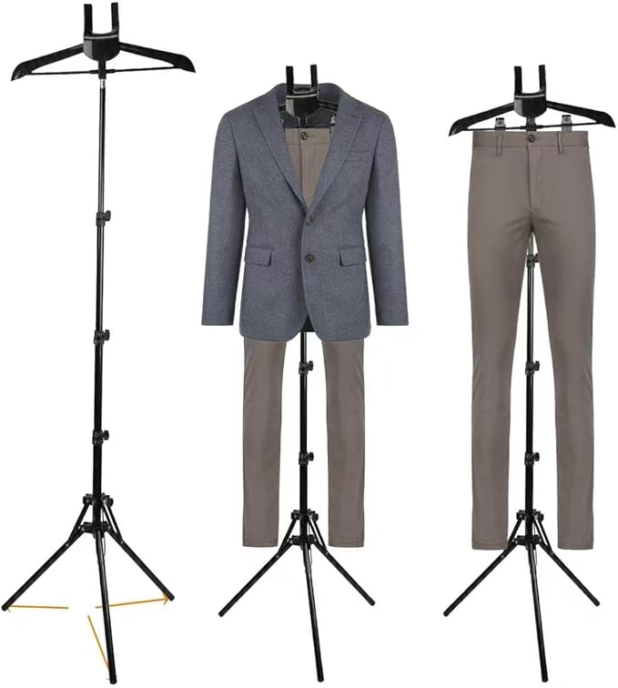 Adjustable Shirt Display Stand 32-64.6 Inch, Foldable Clothing Display Stand Mannequin Torso for Retail Vendors, Multi-Use Steamer Rack Stand for Clothes Garment