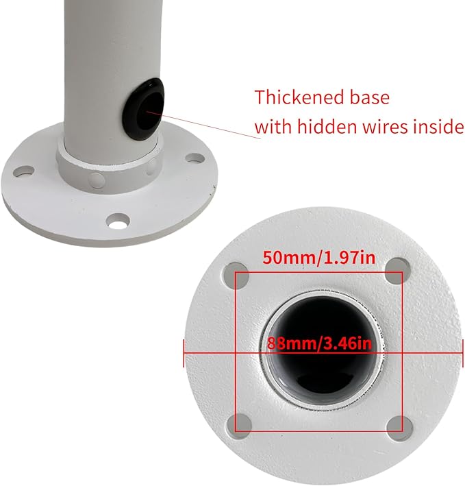 6 inches Ceiling Mount Bracket,Indoor Outdoor Security Camera Wall Mount, Metal Bracket, Junction Box Cable Management,Junction Box 40CM Pole Mount fit Security Camera (400MM PQ)