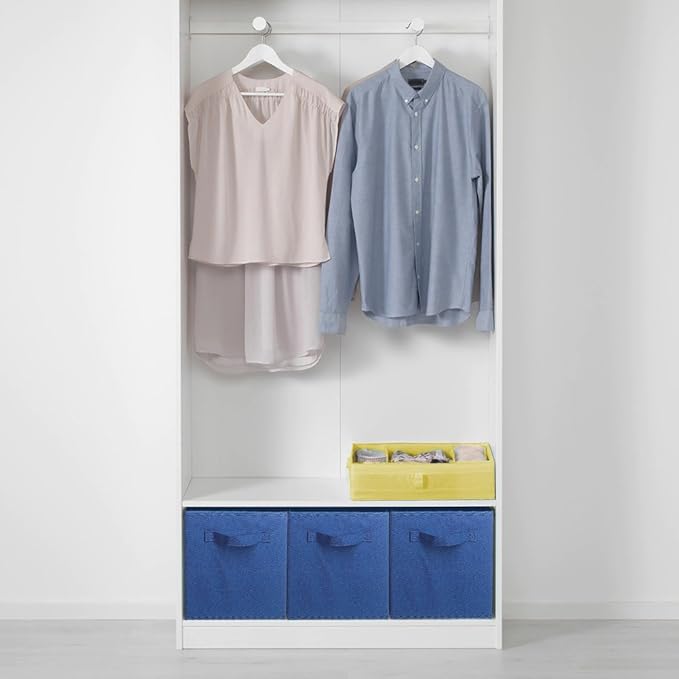 PowerKing Collapsible Storage Cubes with Handles, Fabric Foldable Bins for Closet Shelves, Durable Organization Storage Bins, 10.5'' x 11'' x 10.5'', 2 Pack, Dark Blue
