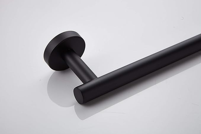 TocTen Bath Towel Bar - Thicken SUS304 Stainless Steel Bathroom Towel Holder, Towel Rod for Bathroom Heavy Duty Wall Mounted Towel Rack Hanger (20 in, Black)