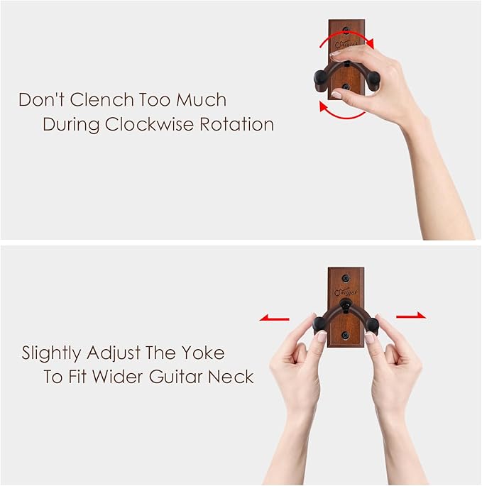SNIGJAT Guitar Wall Mount 2 Pack, Wood Guitar Hanger Wall Hook with Screws, Guitar Stand Wall Mount Holder for Acoustic Guitar, Banjo, Bass,Guitar Accessories Gifts for Guitar Players
