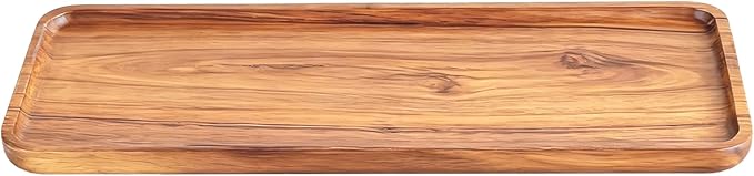 Handcrafted Acacia Wood Decorative & Organizer Tray – Elegant Home Storage for Candles, Jewelry, Keys, and Small Items, Stylish Wooden Accent for Living Room, Bedroom, or Bathroom-11.4*4.1*0.59 inches