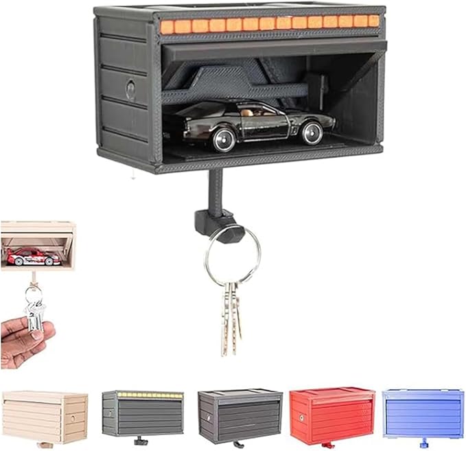 Decorative Car Key Holders - Wall Mounted Garage Key Holders - Wall Mounted Key Storage Boxes - for Entrances, Front Doors, Hallways, Offices (Blue)