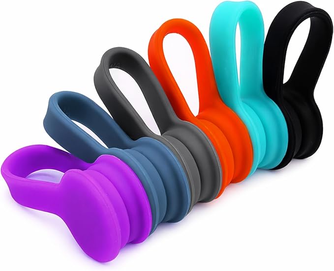 6 Pack Magnetic Twist Ties, Viaky Multicolor Magnet Keeper Bands Winder Wrap Straps Cable Clips Cord Organizer for Earphones/USB Cable/Bookmarks/Keychain/Cable Management