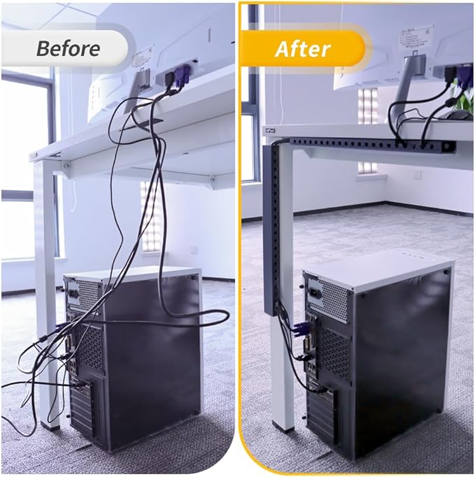 Cable Raceway Kit,139 Inch Open Slot Cable Management Kit with Upgraded Snap Structure,Under Desk Cord Organizer with Cable Management System for Network/PC/TVs 15.7" X 1.57" X 0.79" X 9PCS
