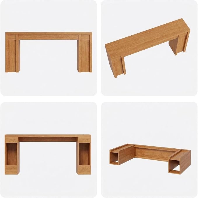 Garvee 70.9 in Long Entryway Table, Wooden Farmhouse Console Table Below Mounted TV, Thick Sofa Table Behind Couch Table, Long Console Tables for Entryway Living Room, Honey Brown