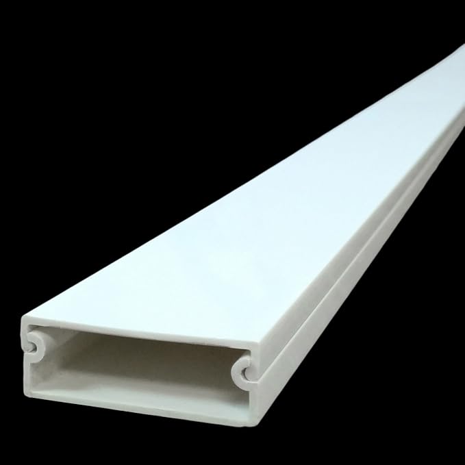 Electriduct Wire Channel Cable Raceway Kit - 25 Feet with Accessories (90 Degree Elbows, Inside and Outside Corners, T Connectors and Joint Covers) - White