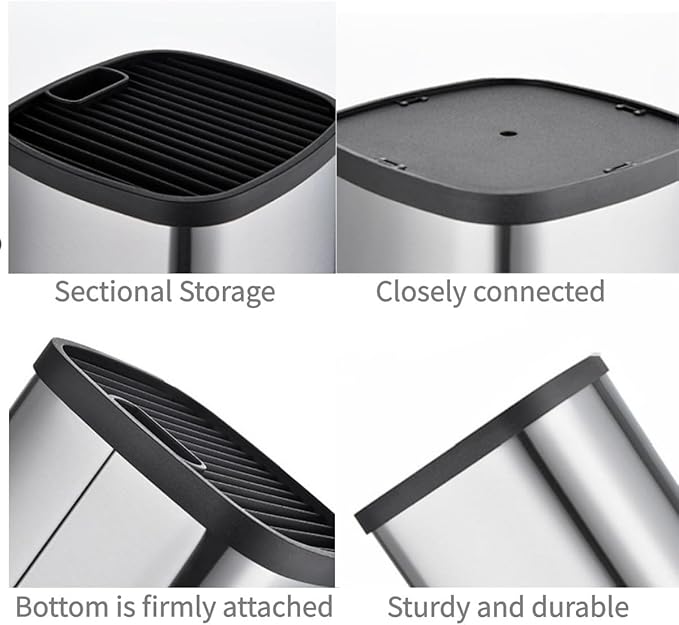 Kitchen Knife Holder,Stainless Steel Universal Knife Block Holder,Edge-Protect Knife Storage Organizer,Space-Saving Knife Storage Countertop, Slotless Knife Holder Storage for Kitchen Counter (Black)