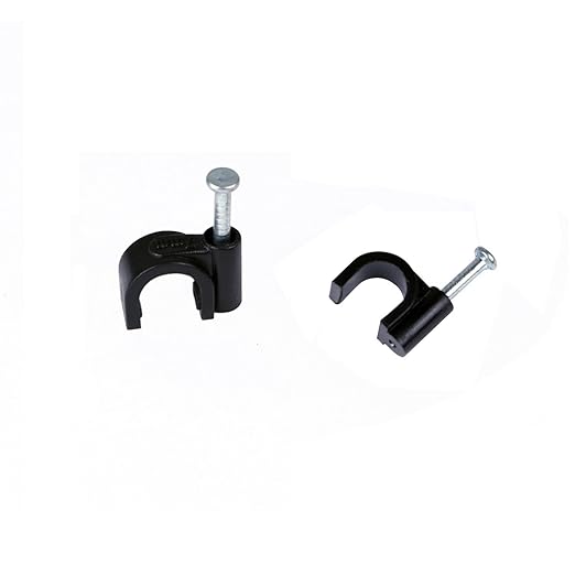 TENINYU 200 Pack Nail In Cable Clips Cable Management Ethernet Cable Nails Tacks Clips 7mm for RG6 Cat6 Cable - Black