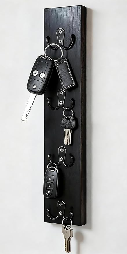 Yohsnor Vertical Key Holder Wall Mount - Stylish Home Decor for Entryway, Space-Saving Hook Rack & Organizer for Keys, Wallets, and More - Ideal for Small Spaces & Versatile Storage Solutions