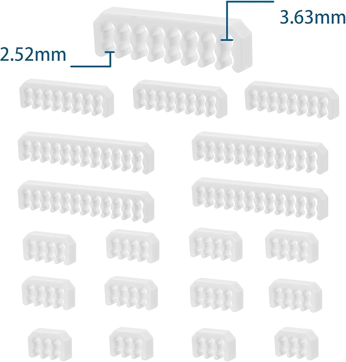 FormulaMod Cable Comb Kit for Power Cable,Sleeve Management Tools Wire Organizer Comb Includes 4x24 P+4x16P+12x8P+4x6P Computer Case Water Cooling Cable Organizer(White)