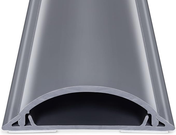 Cord Cover Floor 68in (4 x L17in), Large Capacity Floor Cable Cover, Hard PVC Cord Hider, Wire Cable Management Raceway, Grey, Cord Cavity - 1.8"(W) x 0.6"(H)