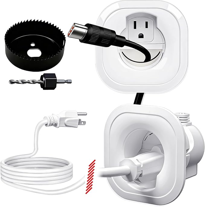 in Wall Cable Management kit Recessed TV Outlet W/Hole Saw & Drill Template Power & Low Voltage Wire Safe tv Cable Hider wall kit for Wall Mounted TV Home Theater