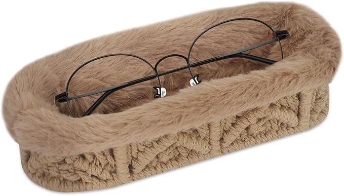Glasses Holder,Anti-scratch Plush Lined Eyeglass Holder Stand for Nightstand Desk Storage Organizer