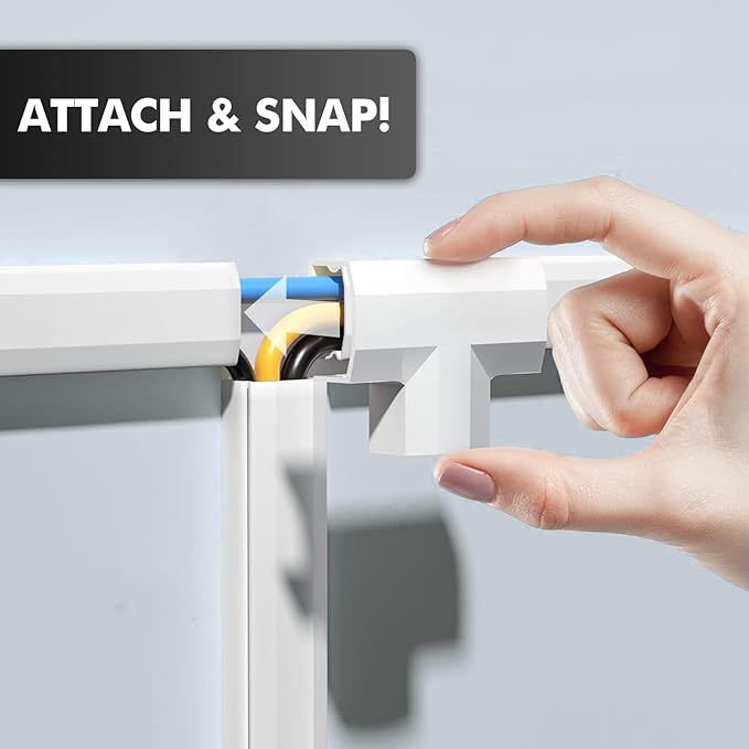 shinfly 189in Cord Hider Kit, Paintable Cable Raceway for Wall Mounted TV, Cord Covers for Wires on Wall, Wire Hider for TV Cables, White, 0.59” W x 0.35” H (15.75in x 12-Pack)