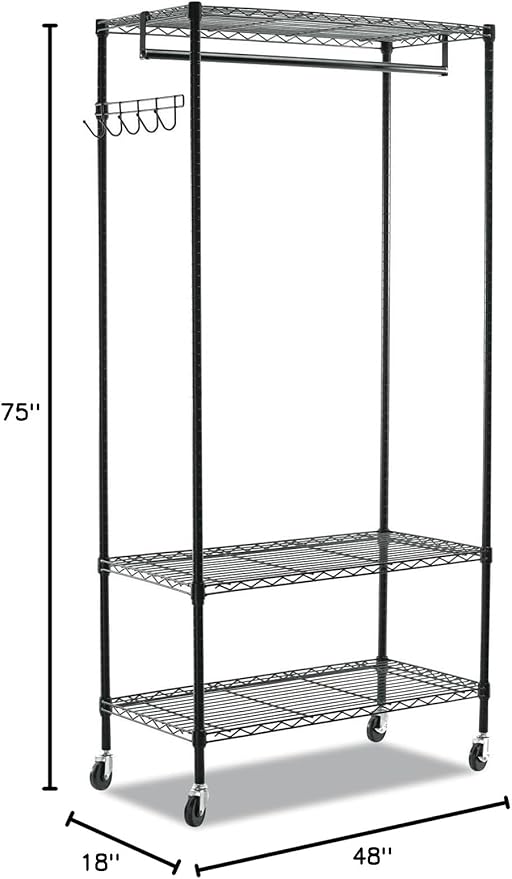 Alera Wire Shelving Garment Rack (Black)