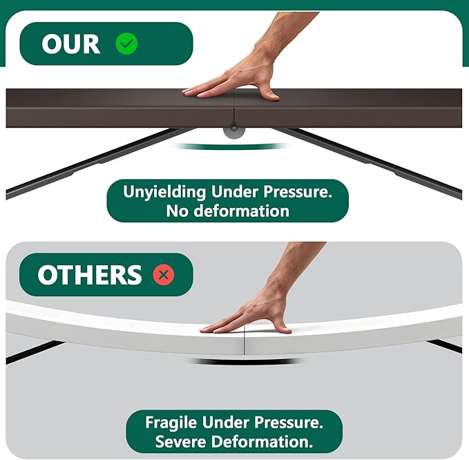 Folding Table 2 Pack, 6FT Heavy Duty Plastic Table with Handle, Foldable&Portable, Fold-in-Half Utility Tables for Outdoor, Dining, Wedding, Events, Indoor, Picnic, Camping, Party,Brown