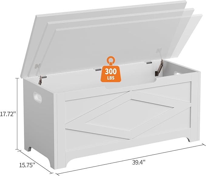 GAOMON Storage Chest, Wooden Storage Bench, Modern Style Lift-Top Shoes Bench with Safety Hinge for Entryway, Bedroom, Living Room, Supports 300 Lb and Easy Assembly