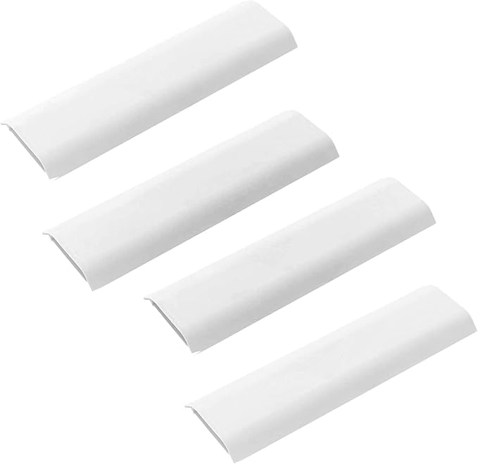 Cable Concealer Cord Cover, Airlxf 4 PCS Self-Adhesive Wall Cable Covers with 8 PCS Double-Side Tapes for TV Computer Office Theater (4PCS White)