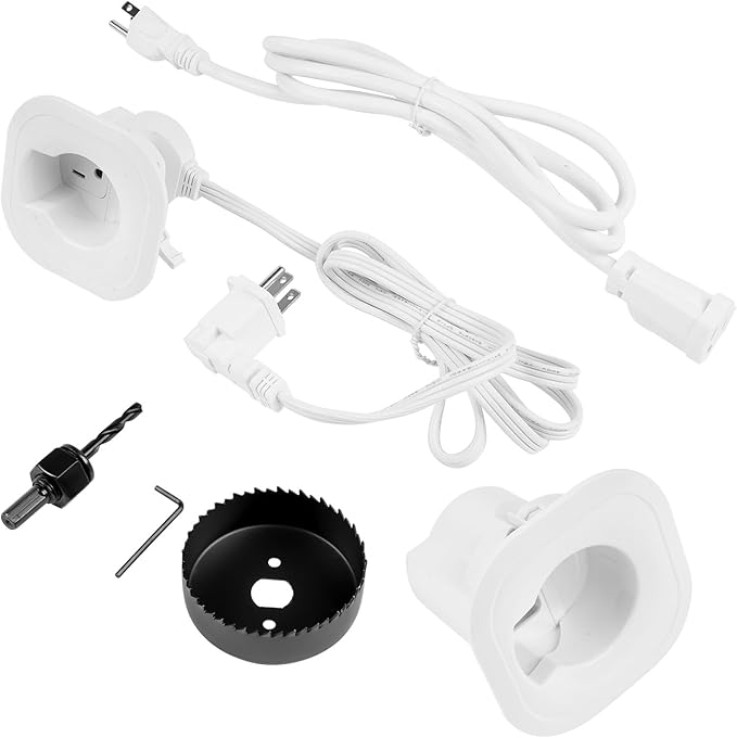 in-Wall TV Cable Hider Kit for Neat Appearance w/Power & Low Voltage Cable Management, Includes Hole Saw Drill Attachment for Easy Mounting