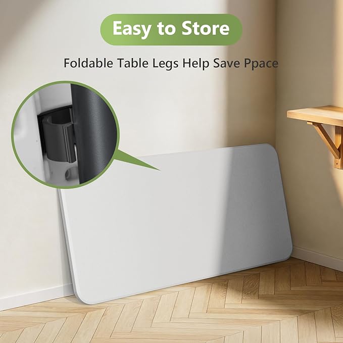 Folding Table, 4ft Folding Table with Foldable Steel Legs, Heavy Duty Plastic Foldable Table, Metal Frame Supports up to 400 lb, Portable for Banquet, Craft, Party, Indoor & Outdoor Use, White