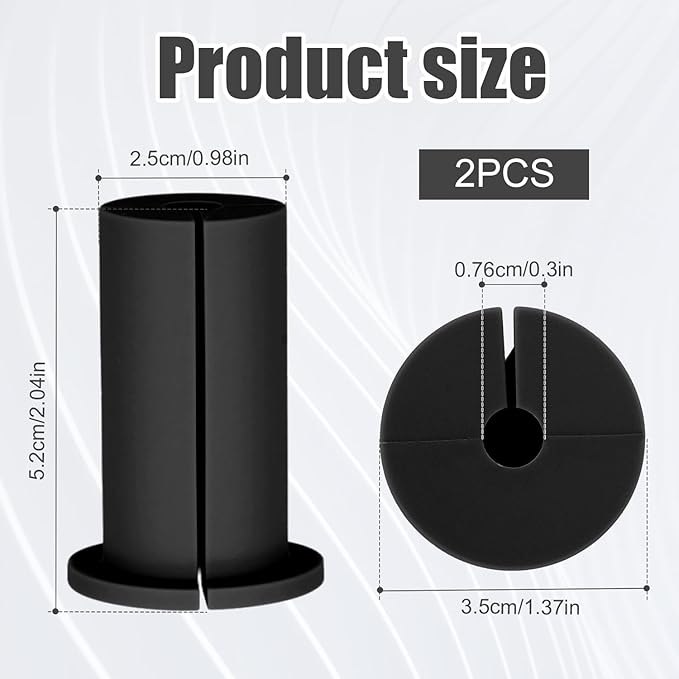 2pcs Wall Hole Cable Routing Kit for Starlink, Silicone Cable Feed Through Bushings Wall Grommets for 1 Inch Cables Cable Protective Sleeve for Starlink Cable Router and Ethernet Cable Adapter (Black)