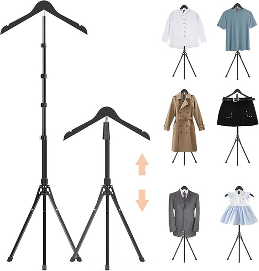 2 Pack Adjustable Shirt Display Stand 32-63 Inch, Foldable Clothing Display Stand Mannequin Torso for Retail Vendors, Multi-Use Steamer Rack Stand for Clothes Garment (2)